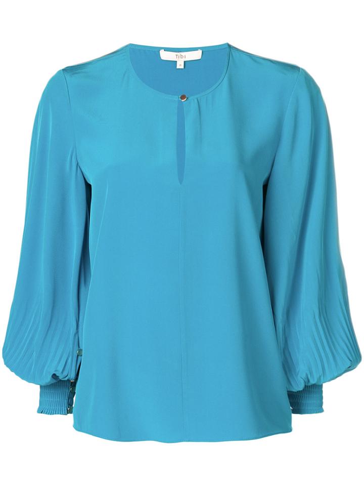 Tibi Keyhole Detail Blouse - Blue