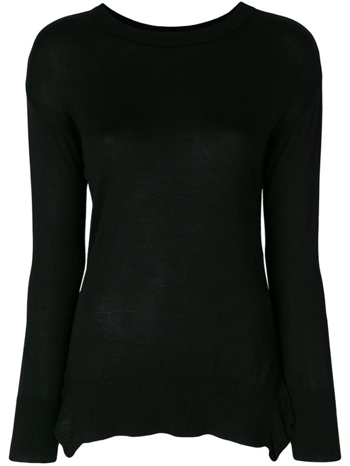 Dkny Ruffled Knitted Top - Black