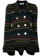 Sonia Rykiel Striped Double Breasted Jacket - Black