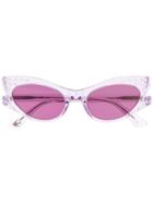 Mcq Alexander Mcqueen Crystal Embellished Sunglasses - Purple