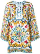 Dolce & Gabbana Majolica Print Kaftan, Women's, Size: 48, Cotton