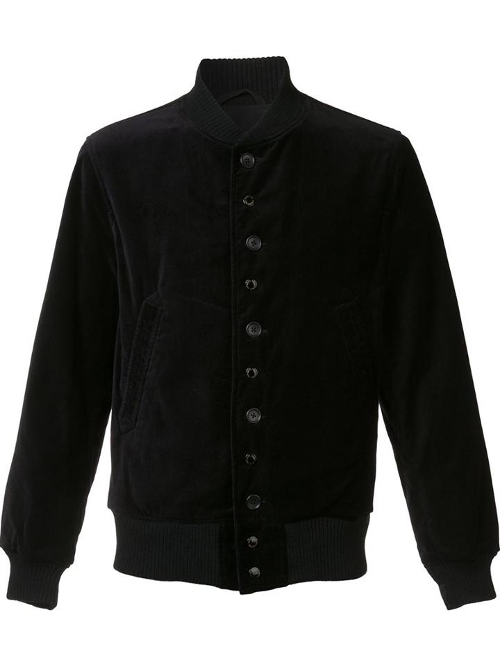 Engineered Garments Velvet Bomber Jacket, Men's, Size: Small, Black, Cotton