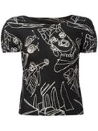 Issey Miyake Cauliflower Sketch Pattern T-shirt, Women's, Black, Polyester