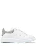 Alexander Mcqueen Oversized Glitter Heel Sneakers - White