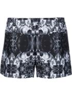 Thomas Wylde Abstract Print Shorts, Women's, Size: 4, Black, Silk/cotton