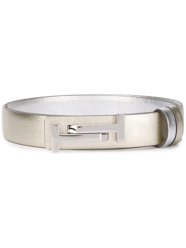 Tod's Double T Belt - Silver
