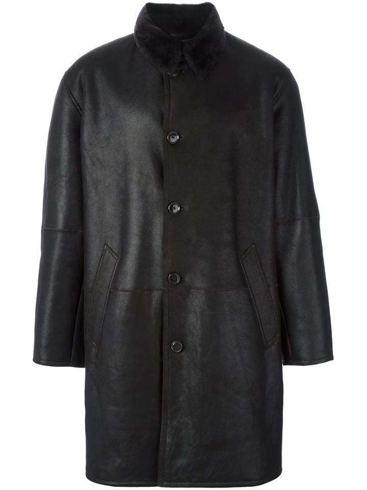 Liska Shearling Coat, Men's, Size: 54, Black, Lamb Skin/lamb Fur