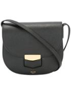 Céline Textured Shoulder Bag, Women's, Black, Calf Leather