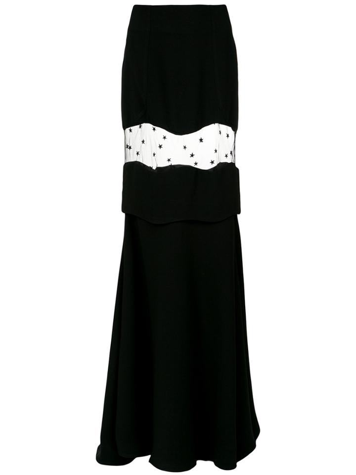 Andrea Bogosian Sheer Panel Maxi Skirt - Black