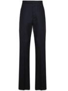 Thom Browne Navy Silk And Wool Tailored Trousers - Blue