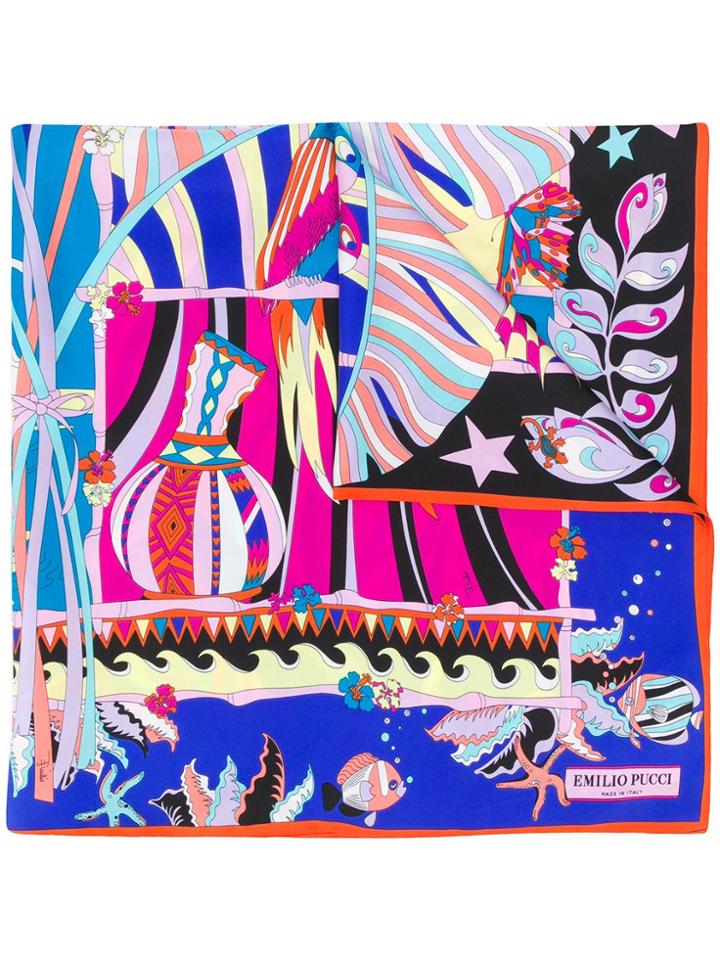 Emilio Pucci Printed Silk Foulard - Yellow