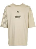 Ex Infinitas No Sleep Checked Sleeve T-shirt - Brown