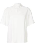 Le Ciel Bleu Cut-detail Short Sleeve Top - White