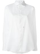 Dsquared2 Cutaway Collar Shirt, Women's, Size: 44, White, Cotton/spandex/elastane