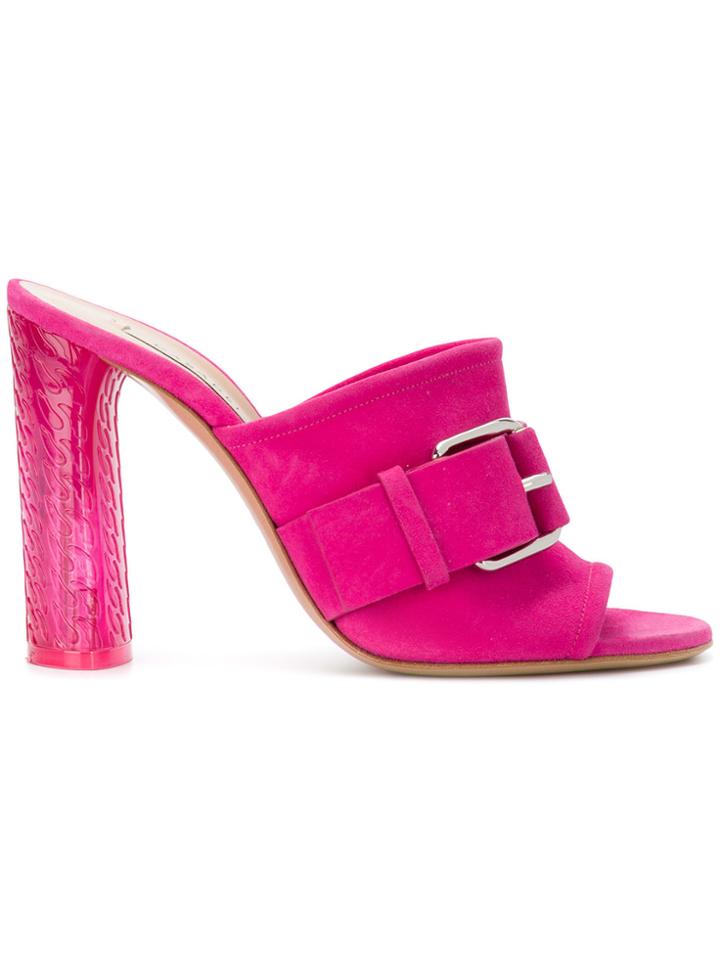 Casadei Buckle Detail Mules - Pink & Purple