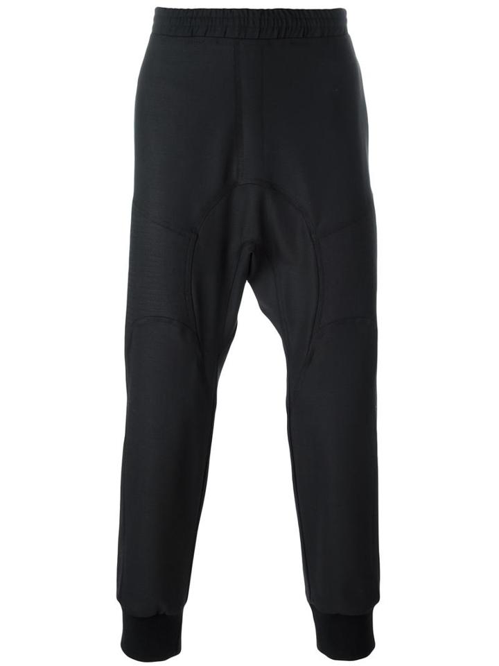 Neil Barrett Biker Style Track Pants, Men's, Size: 54, Black, Polyester/spandex/elastane/virgin Wool/cotton