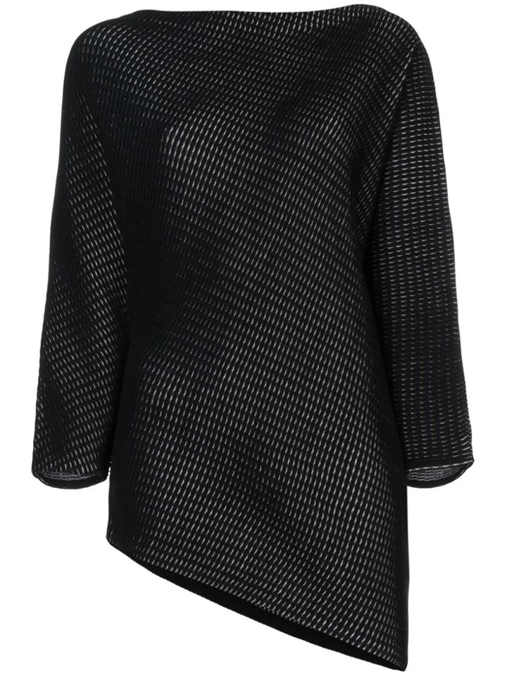 Issey Miyake Asymmetric Hem Knit Top - Blue