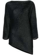 Issey Miyake Asymmetric Hem Knit Top - Blue