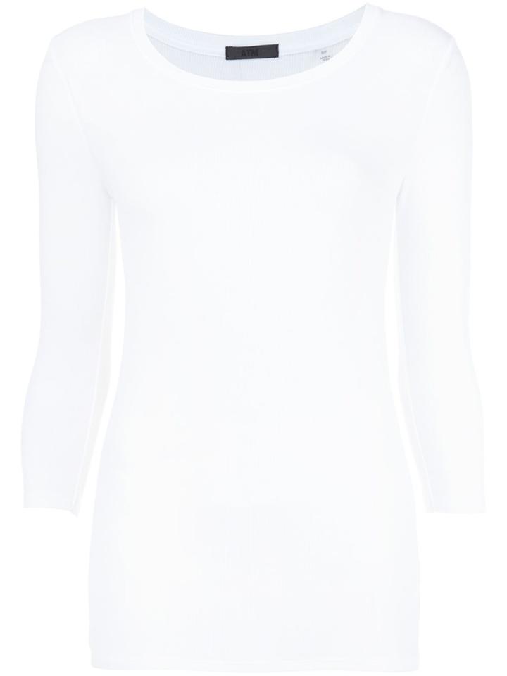 Atm Anthony Thomas Melillo Modal Rib Ballet Neck 3/4 Sleeve Tee -