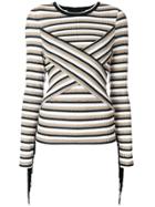 Marco Bologna Striped Fringes Top - Multicolour