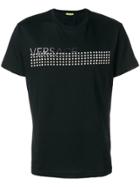 Versace Jeans Logo Printed Stud Trimmed T-shirt - Black