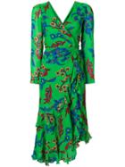 Etro Floral Print Wrap Dress - Green
