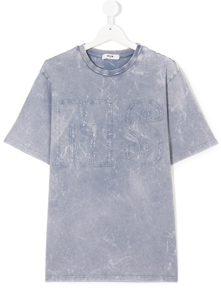 Msgm Kids Teen Washed Out T-shirt - Grey