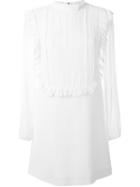 Giamba Pleated Bib Dress, Women's, Size: 42, White, Viscose/spandex/elastane