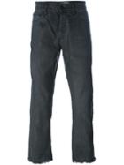 Off-white Striped Detail Jeans, Men's, Size: 32, Grey, Cotton/spandex/elastane
