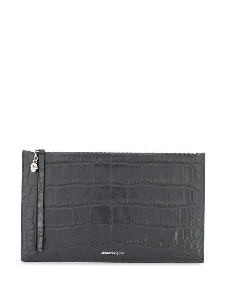 Alexander Mcqueen Embossed Clutch Bag - Grey