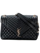 Monogram Envelope Satchel - Women - Calf Leather - One Size, Black, Calf Leather, Saint Laurent