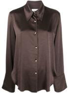 Nanushka Pearl-button Shirt - Brown