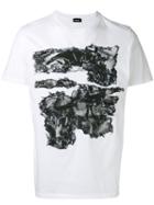 Diesel Destroyed Print T-shirt, Men's, Size: Xl, White, Cotton
