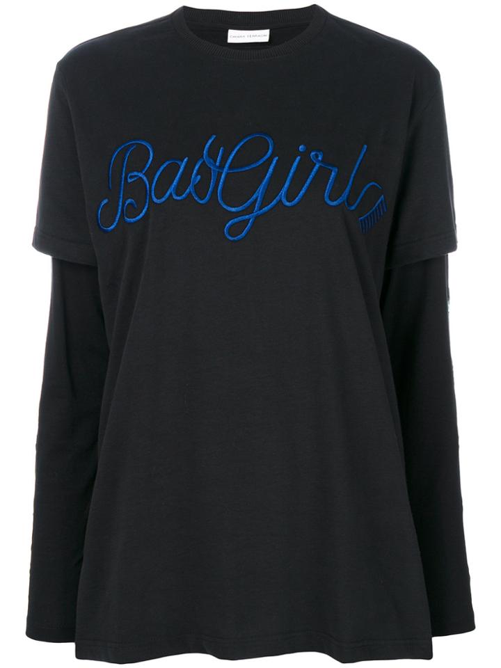 Chiara Ferragni Bad Girl Layered Sleeves T-shirt - Black