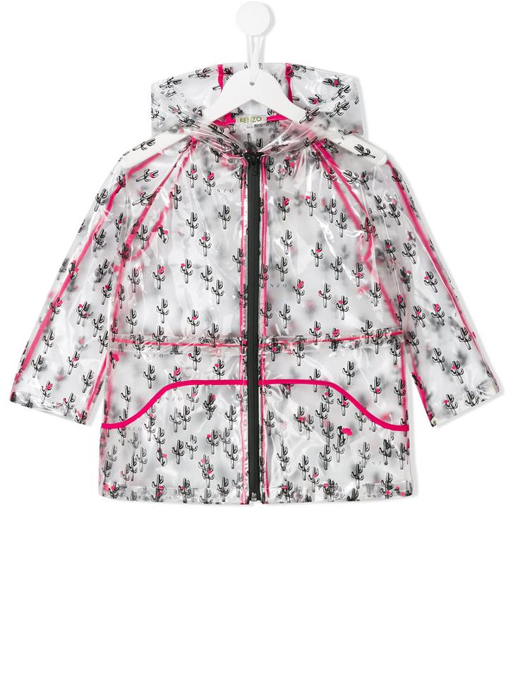 Kenzo Kids Cactus Print Raincoat, Girl's, Size: 8 Yrs, Black