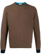 Sun 68 Contrast Knit Jumper - Brown