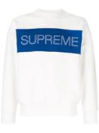 Supreme Zig-zag Stitch Panel Sweatshirt - White