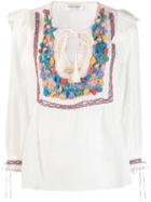 Antik Batik Crochet Panel Blouse - White