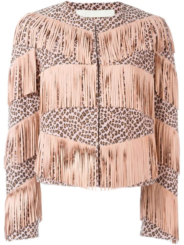 Drome Leopard Print Fringed Jacket