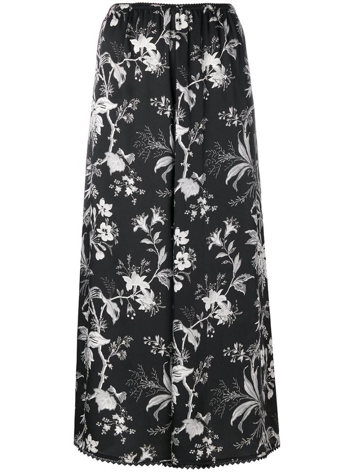 Mcq Alexander Mcqueen - Floral Print Skirt - Women - Polyester - 38, Black, Polyester