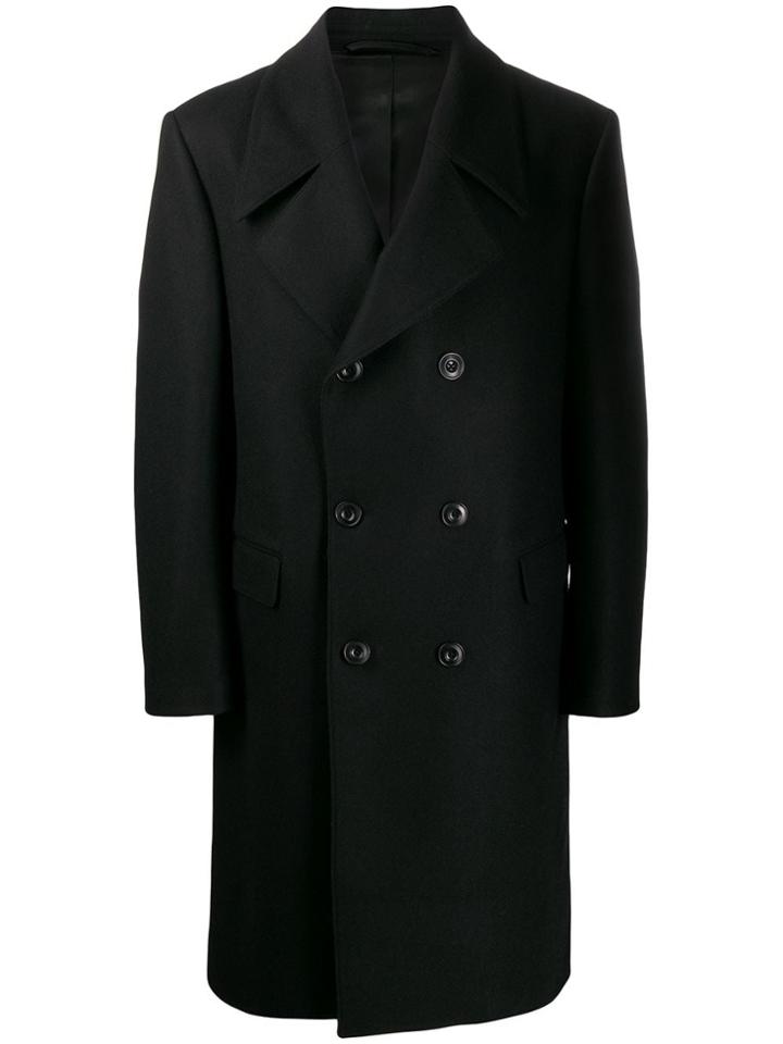 Lemaire Straight-fit Double-breasted Coat - Black