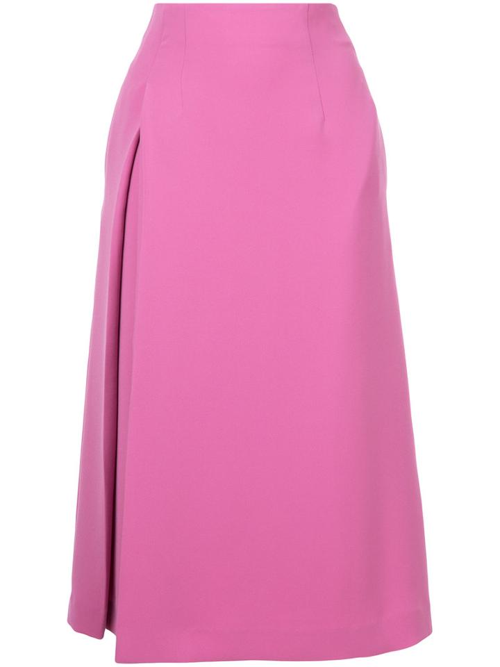 Le Ciel Bleu - Side Tuck Skirt - Women - Polyester - 34, Pink/purple, Polyester