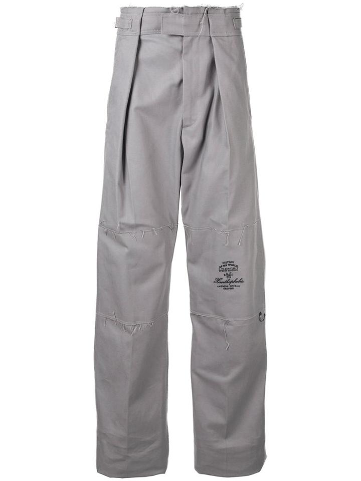 Raf Simons Raw-edge Utilitarian Trousers - Grey