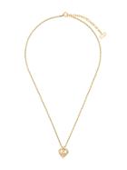Christian Dior Pre-owned Rhinestone Heart Logo Necklace - Gold