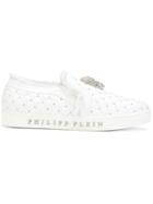 Philipp Plein Quilted Slip-on Sneakers - White