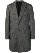 Barba Single Breasted Midi Coat - Black