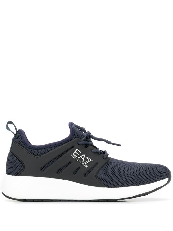 Ea7 Emporio Armani Panelled Lace-up Sneakers - Blue