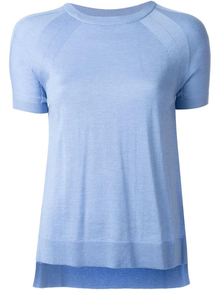 Michael Michael Kors Knitted T-shirt, Women's, Size: Medium, Blue, Nylon/polyester/viscose/cashmere