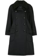 Chanel Pre-owned Collar Appliqué Double-breasted Coat - Blue