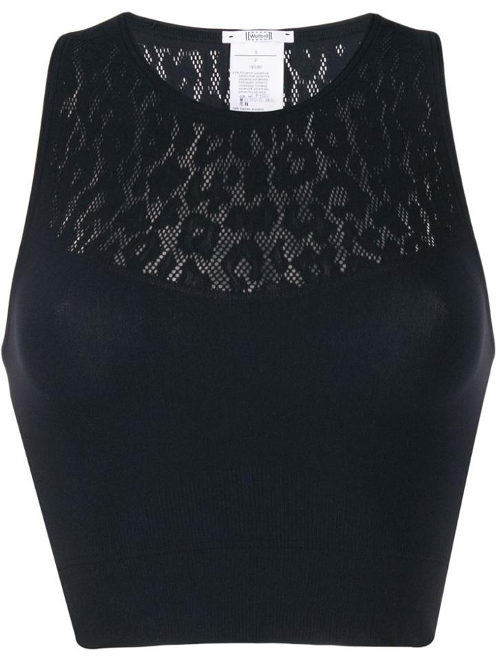 Wolford Cheetah Net Crop Top - Black